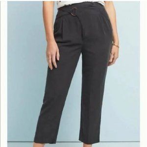 Anthropologie, Cupro Wrap Trousers, Black Pants, Modal, Viscose, Brown Buckle, M